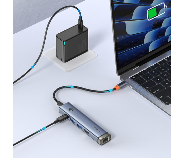 Baseus UltraJoy Series 5-Port HUB AIR Space Grey - 1306377 - zdjęcie 7
